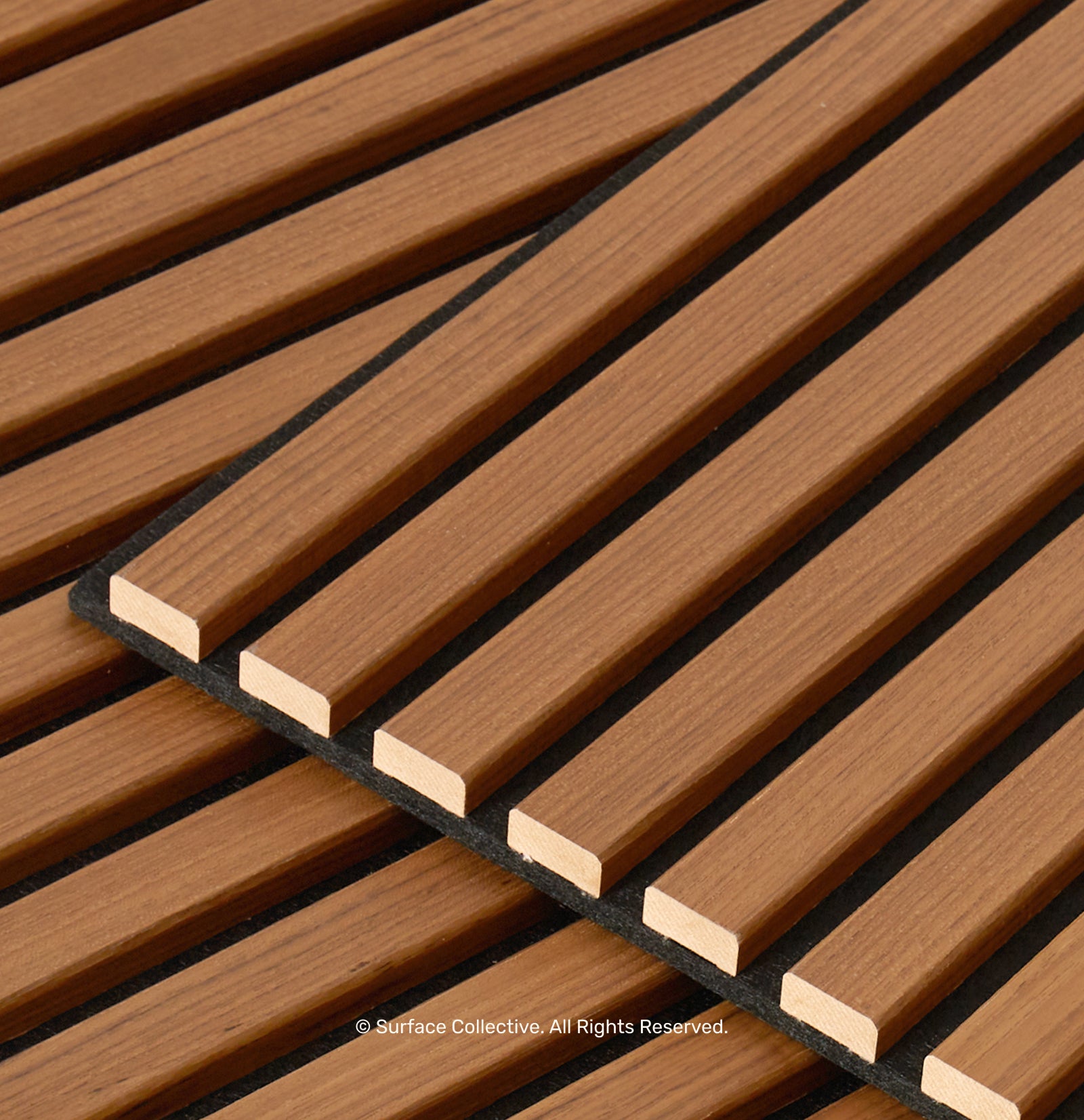 Teak on Black - Acoustic Timber Slat