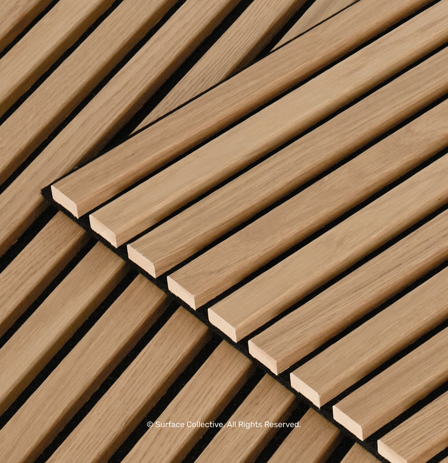Natural Oak on Black - Acoustic Timber Slat