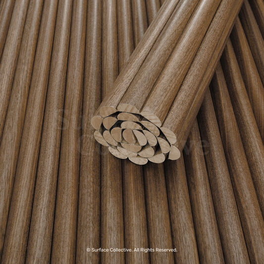 Walnut Round 25mm - Flexible Timber Slat