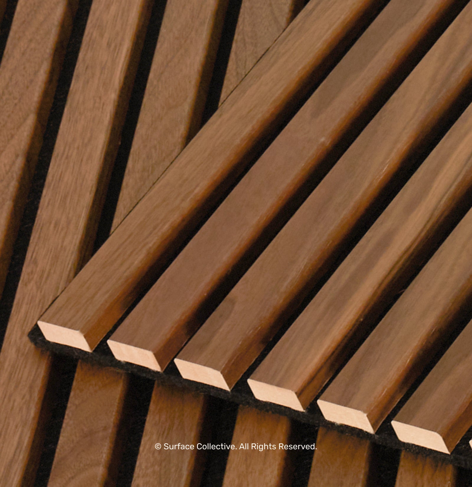 Walnut on Black - Acoustic Timber Slat