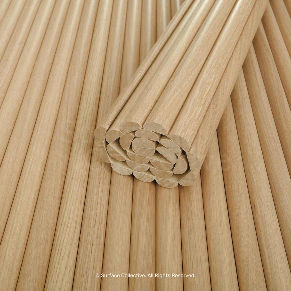 Slatted Timber Raft Natural Oak Round 25mm - Flexible Timber Slat – Surface Collective