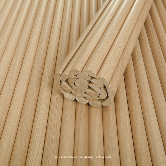 Natural Oak Round 25mm - Flexible Timber Slat