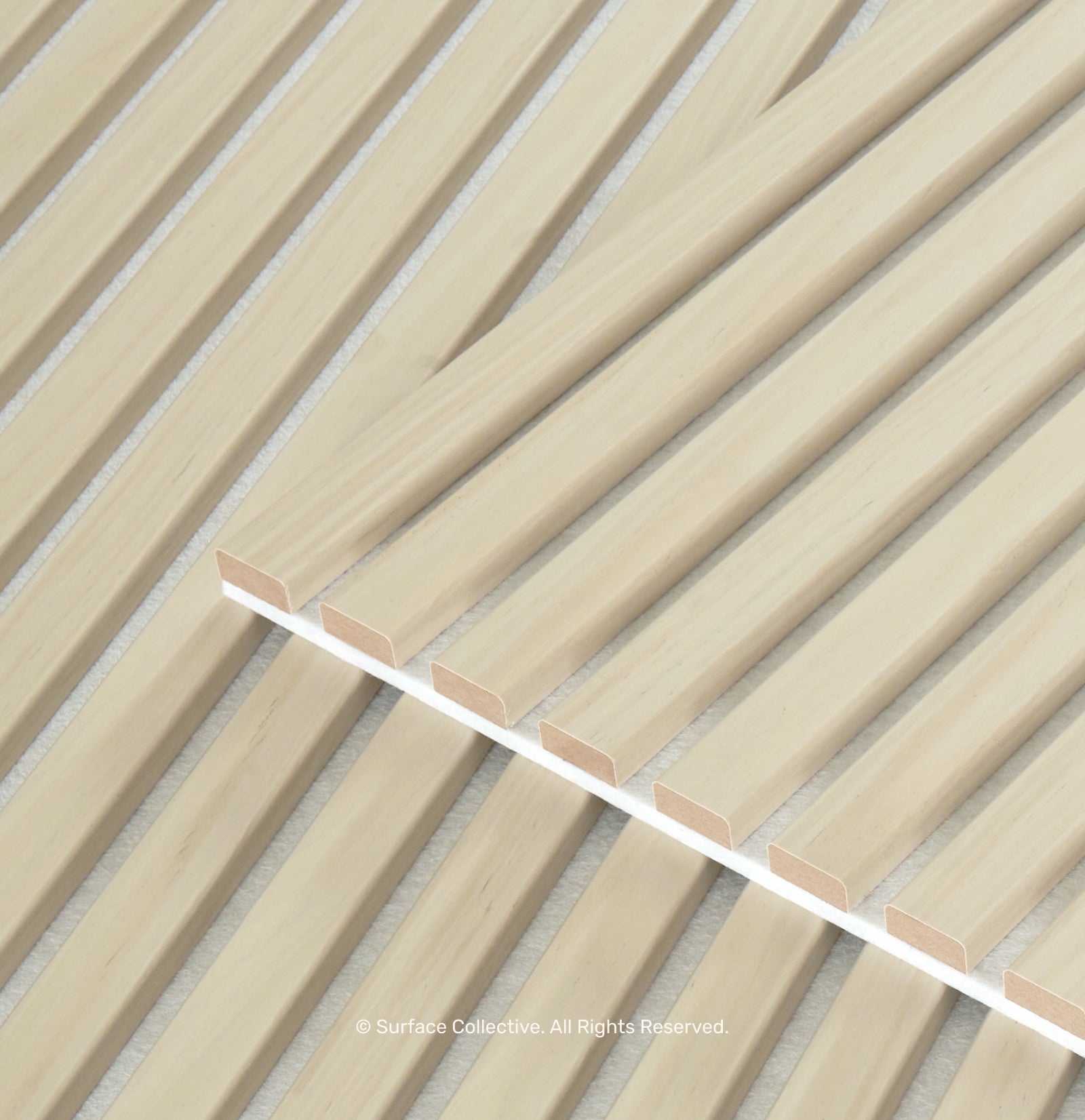 White Oak on White - Acoustic Timber Slat