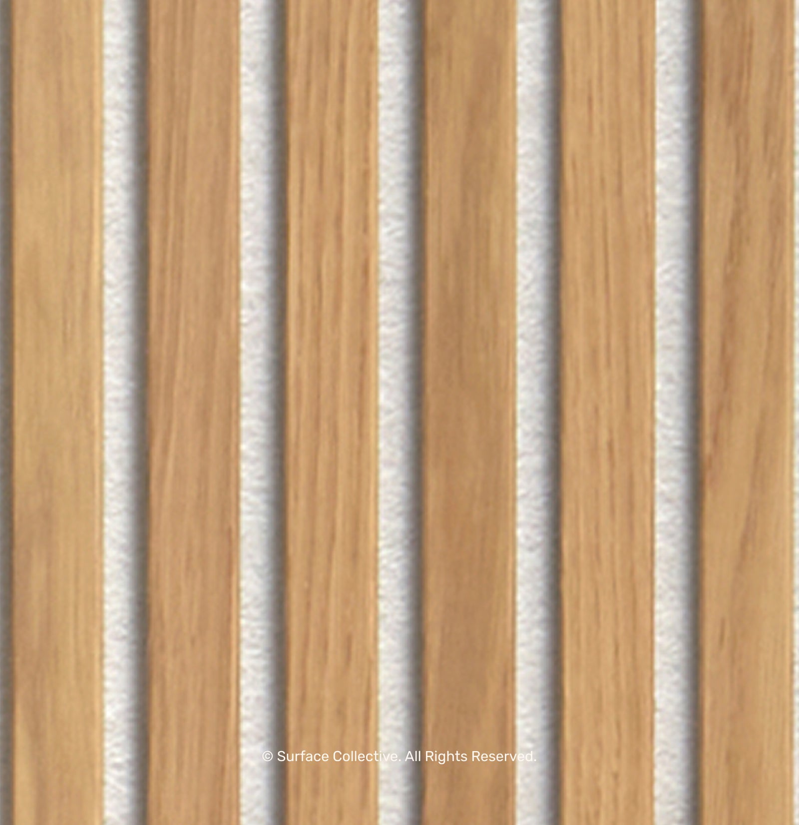 Natural Oak on White - Acoustic Timber Slat