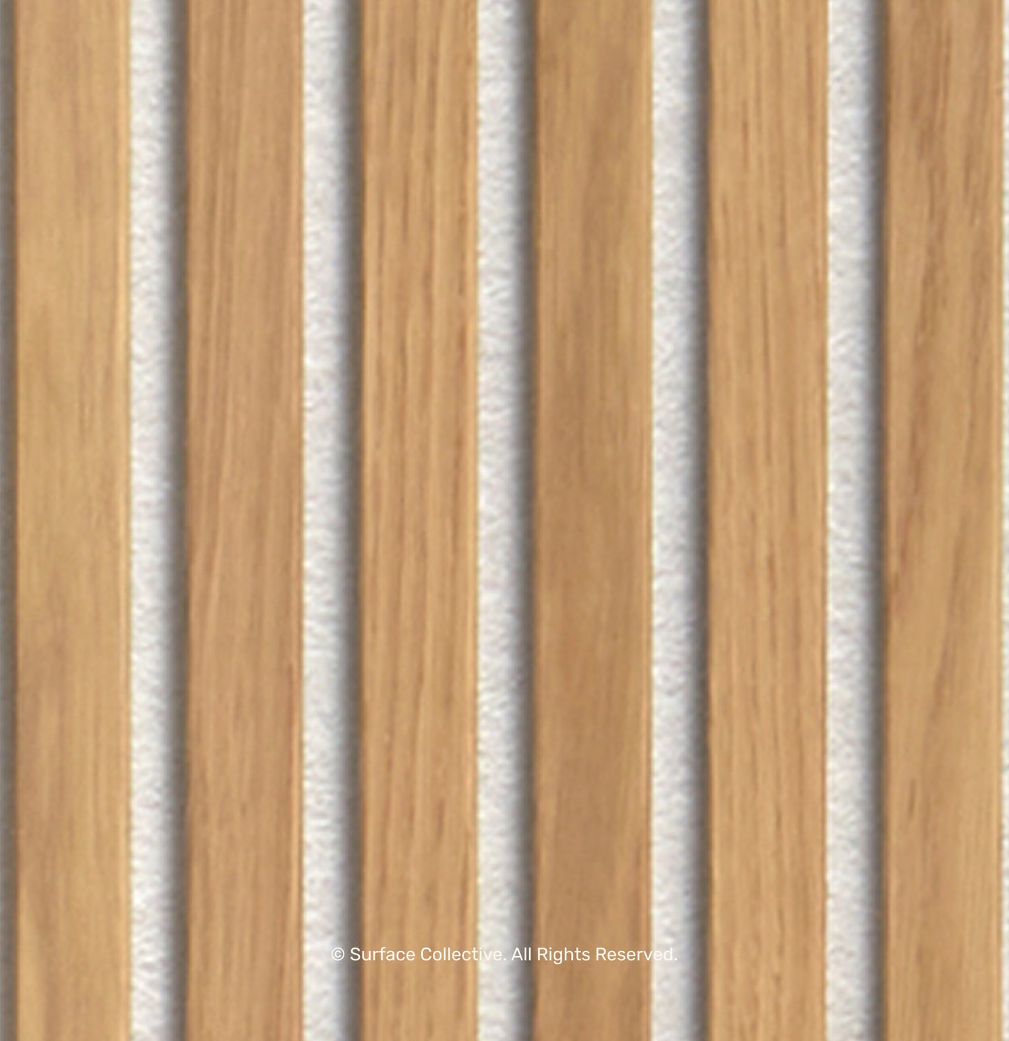 Natural Oak on White - Acoustic Timber Slat