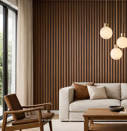 Walnut on Black - Acoustic Timber Slat