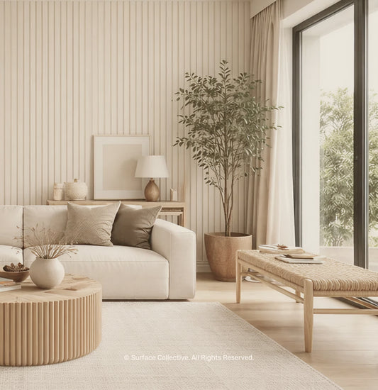 White Oak on White - Acoustic Timber Slat