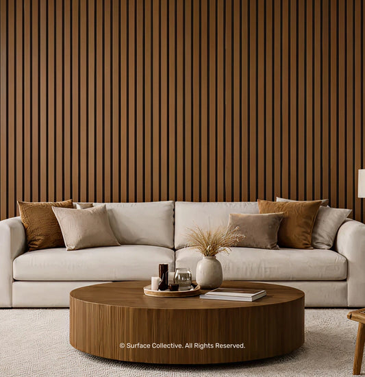 Teak on Black - Acoustic Timber Slat