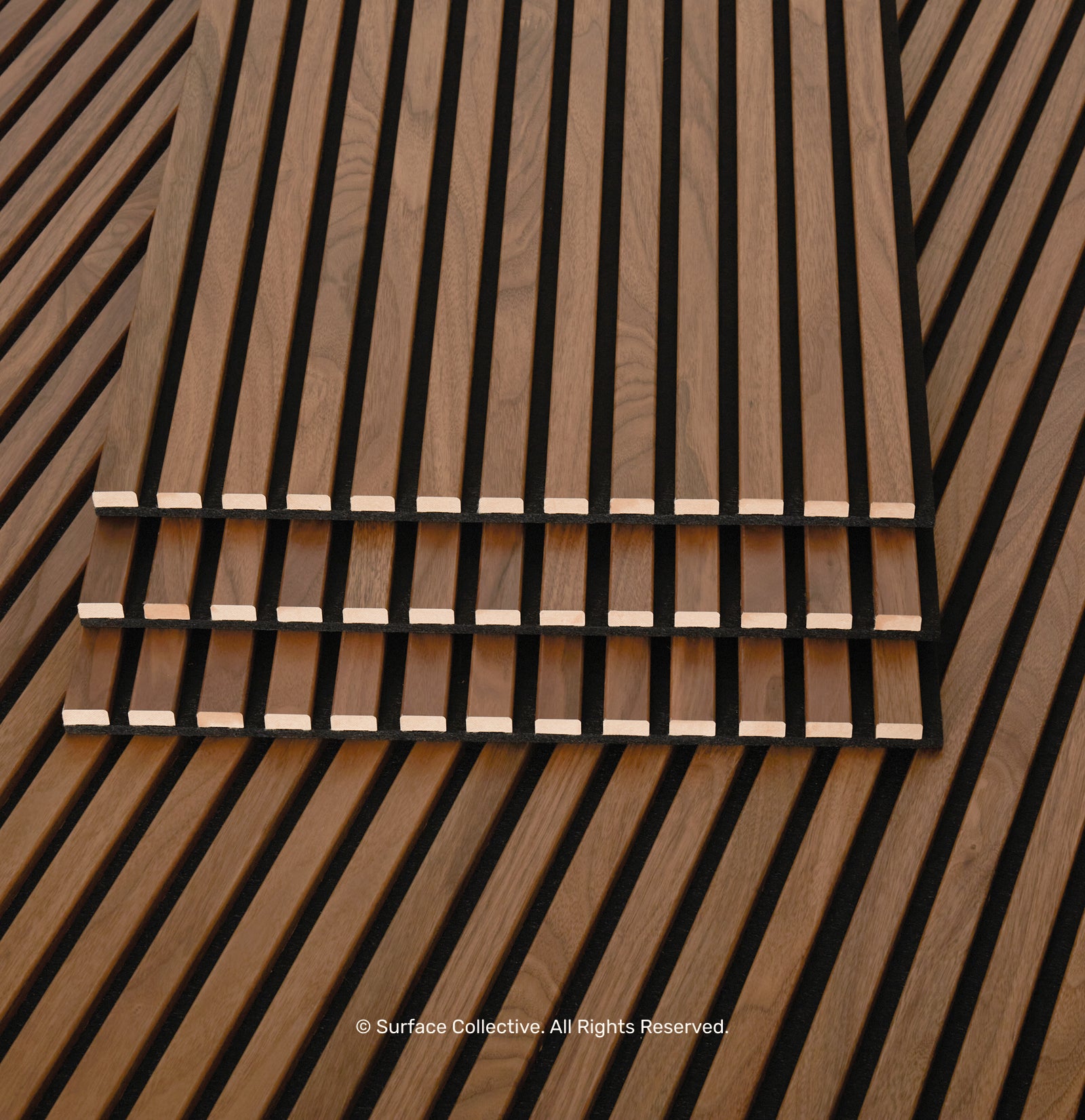 Walnut on Black - Acoustic Timber Slat