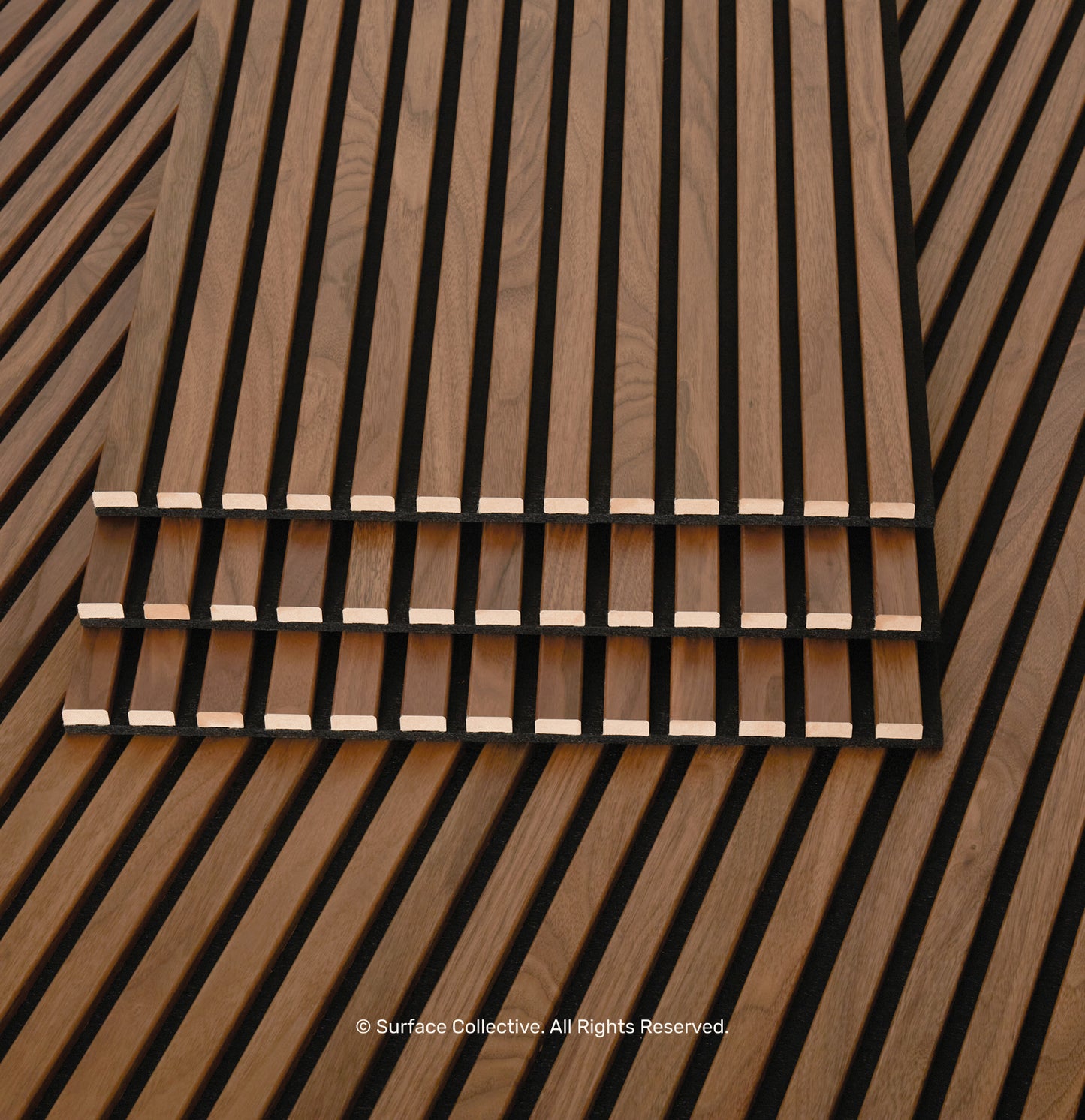 Walnut on Black - Acoustic Timber Slat