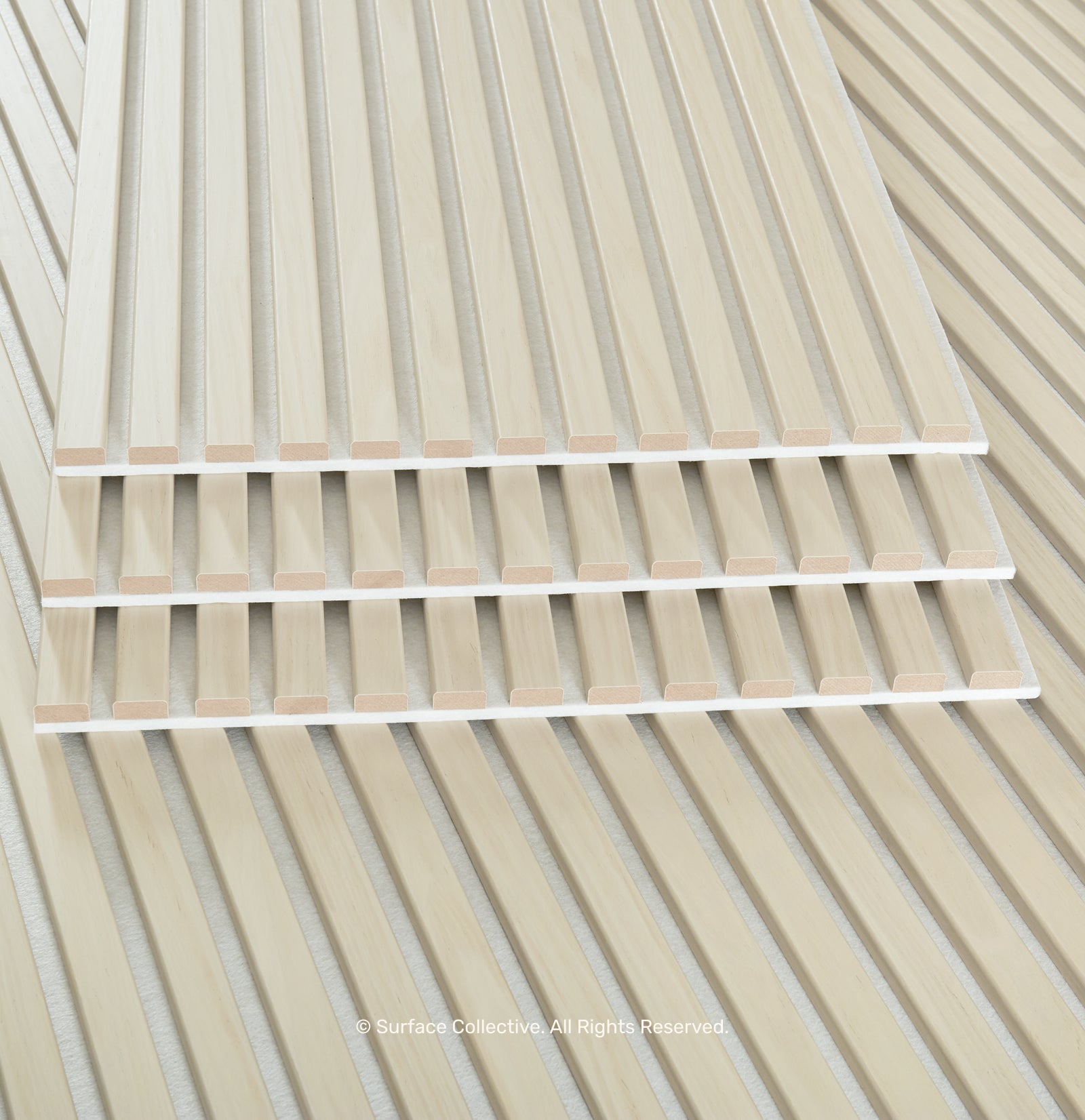 White Oak on White - Acoustic Timber Slat