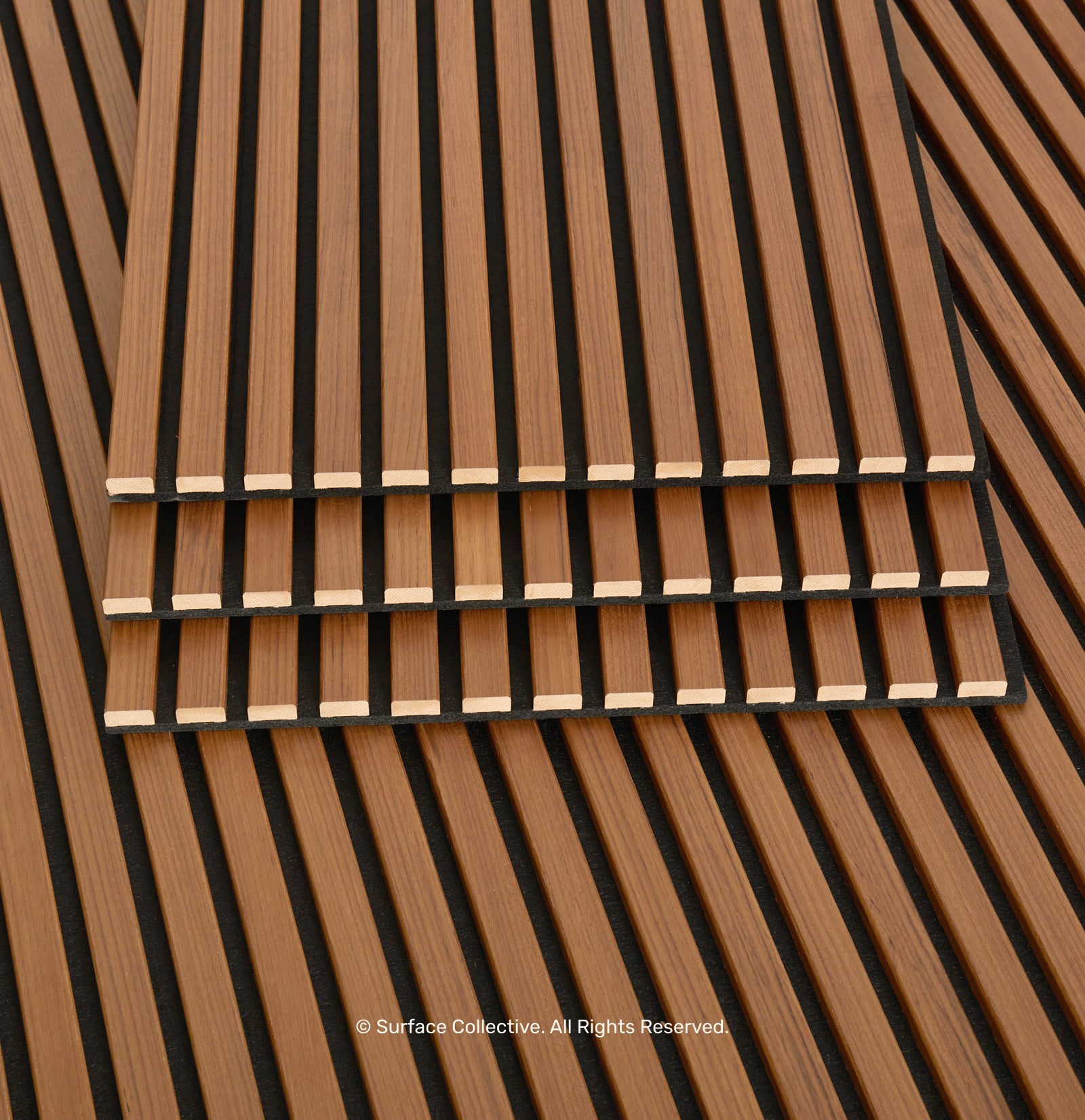 Teak on Black - Acoustic Timber Slat