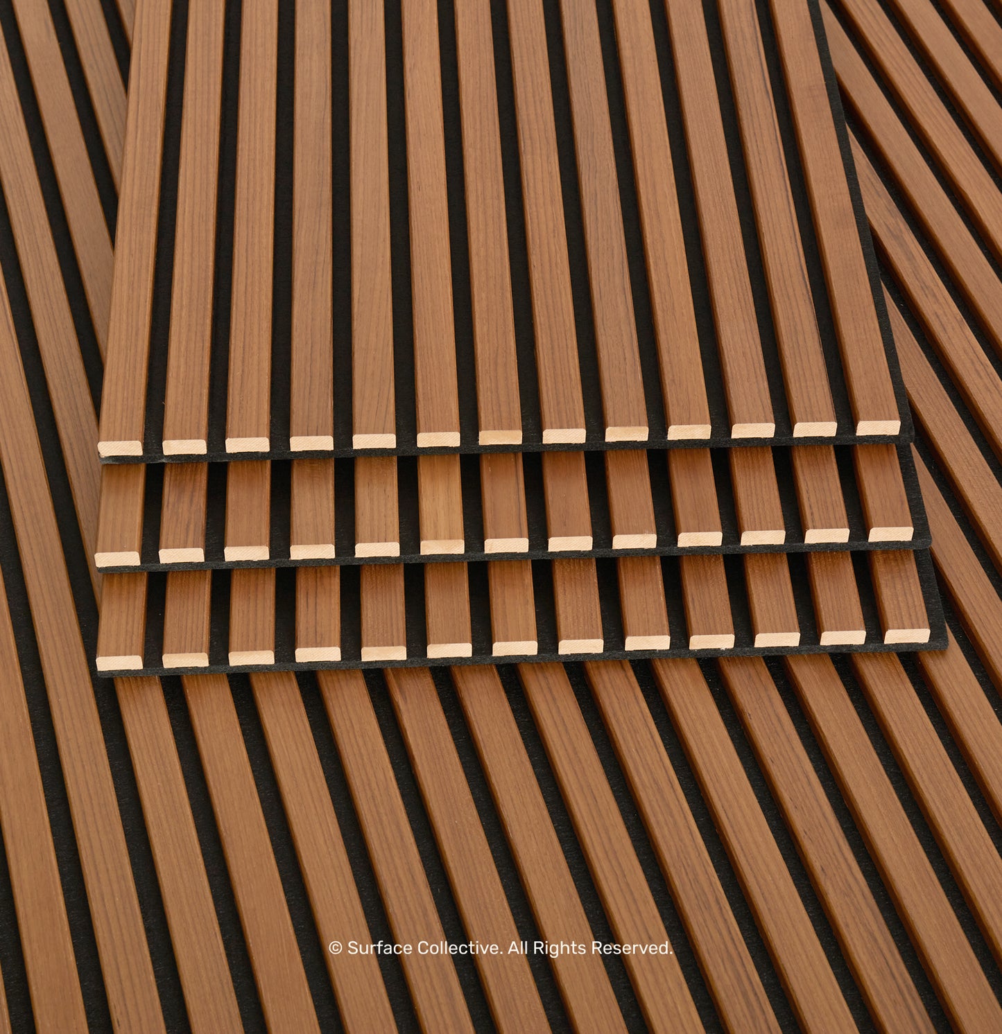 Teak on Black - Acoustic Timber Slat