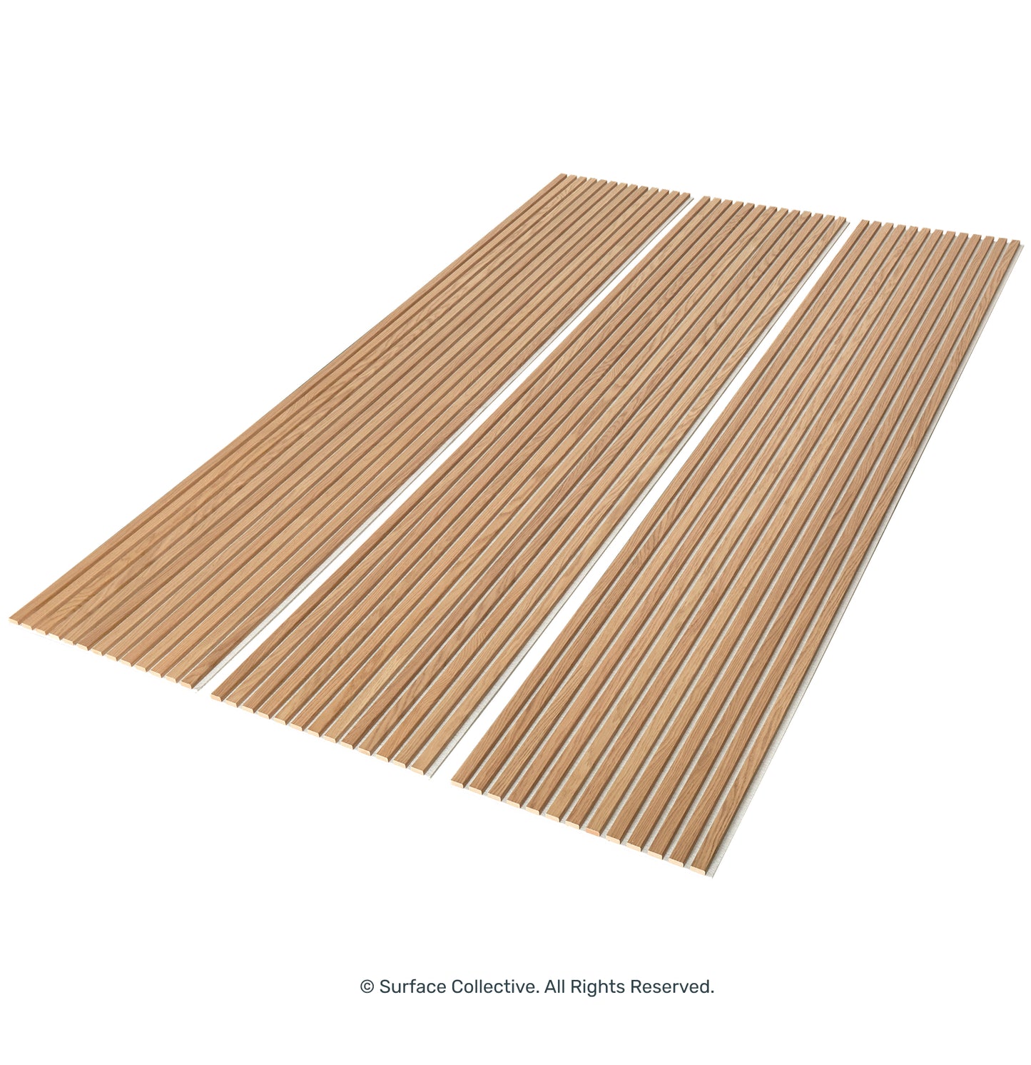 Natural Oak on White - Acoustic Timber Slat
